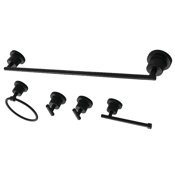 BAH82134478MB Concord 5-Piece Bathroom Accessory Set, Matte Black